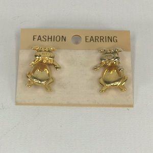Fashion Earrings Women’s Pigs Dancing Gold Earrings Studs